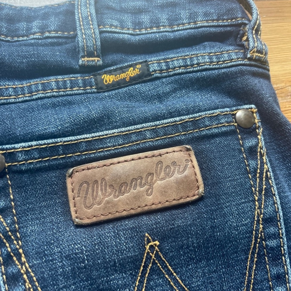 Wrangler Dark Blue Denim Pants 29x36 retro trouser jean